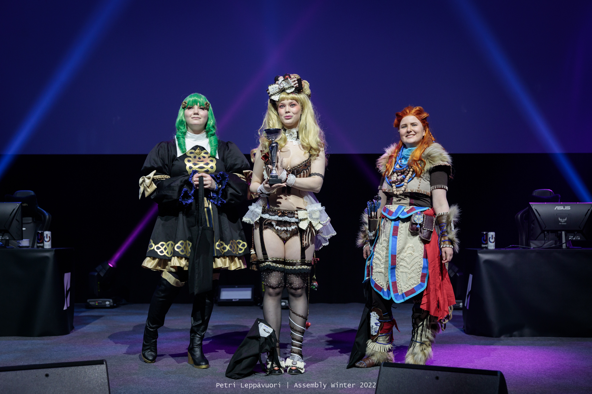 Cosplay winners on stage at ASSEMBLY Winter'22